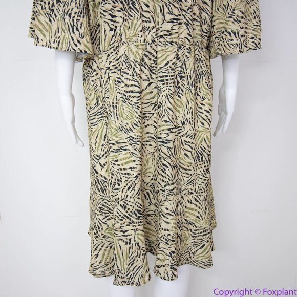 NEW Eloquii wrapped flutter sleeves animal‎ print dress, size 24 - Picture 14 of 16